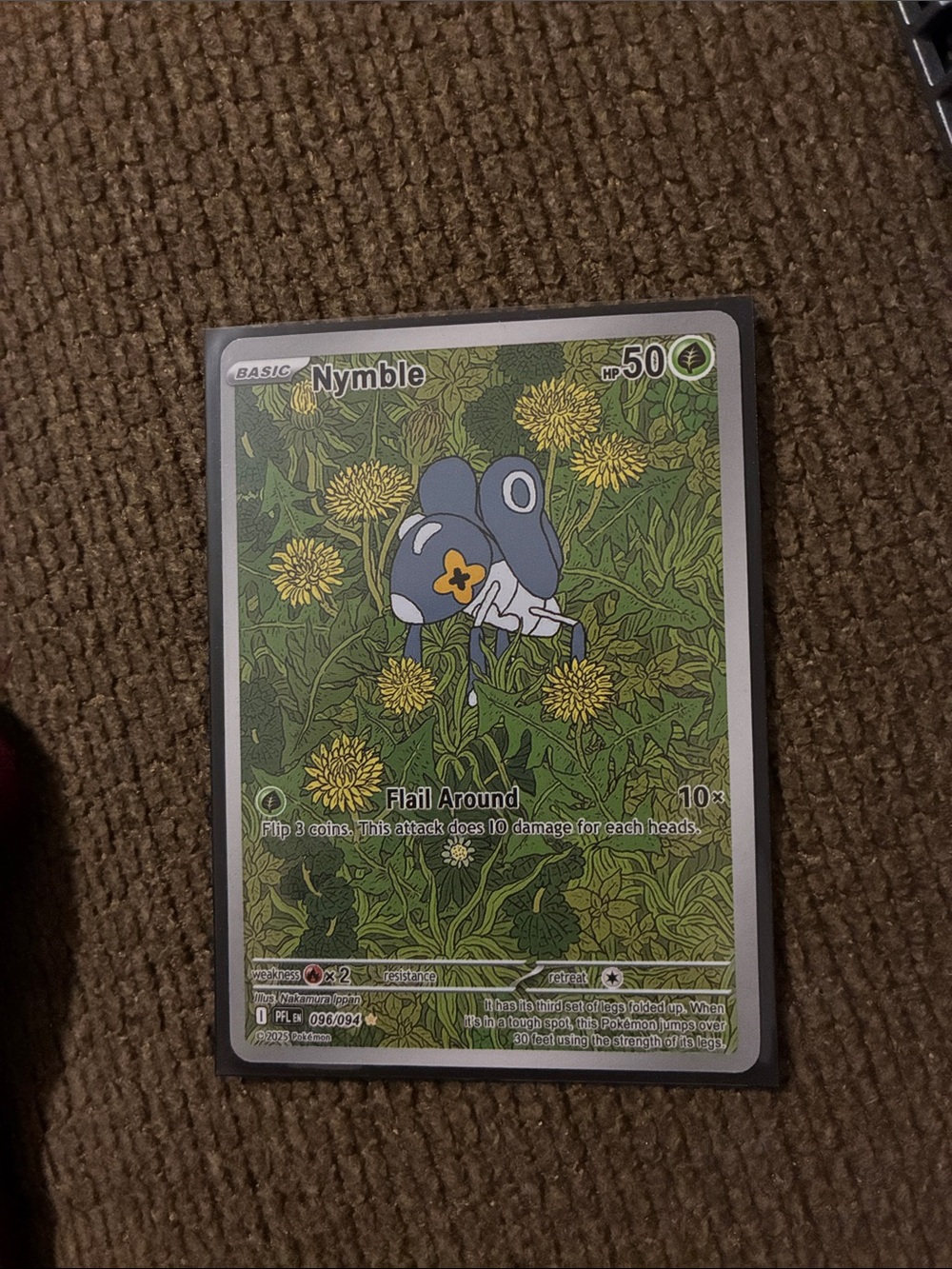 Nymble Pokémon Card – Green Wildflower Art (Brand: )